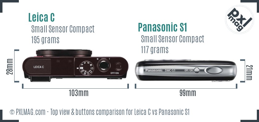Leica C vs Panasonic S1 top view buttons comparison