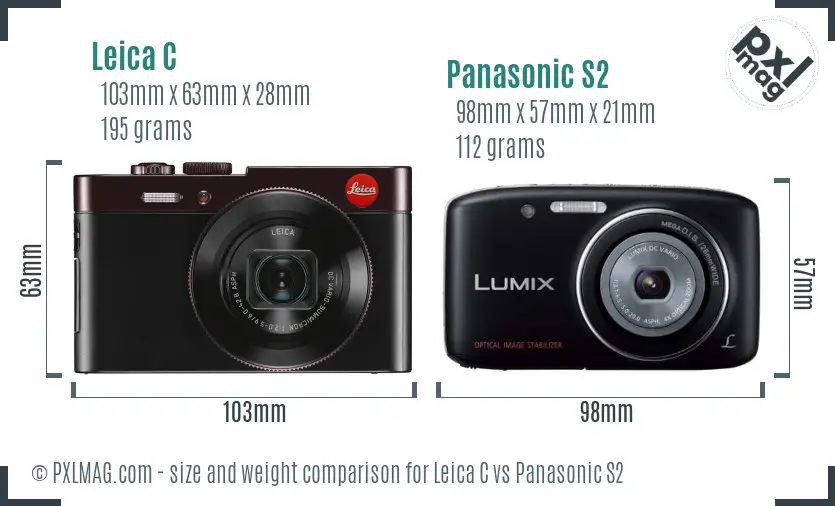 Leica C vs Panasonic S2 size comparison