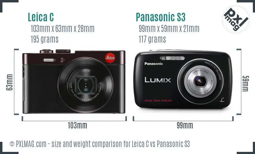 Leica C vs Panasonic S3 size comparison
