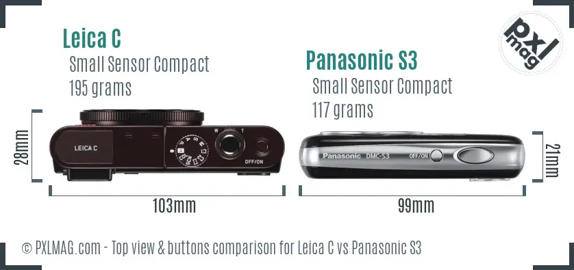 Leica C vs Panasonic S3 top view buttons comparison