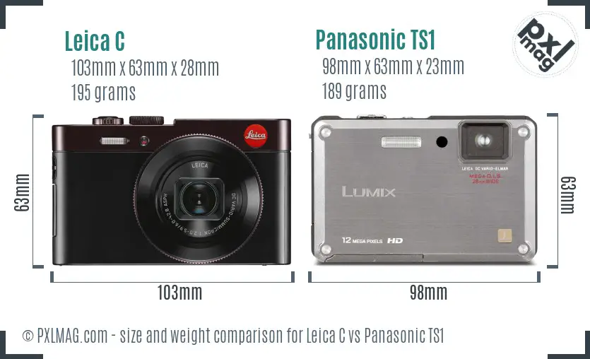 Leica C vs Panasonic TS1 size comparison