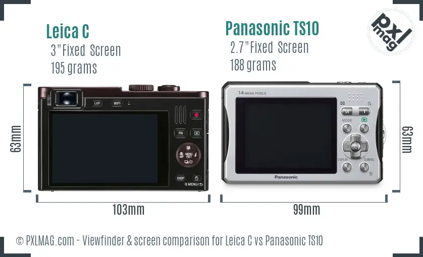 Leica C vs Panasonic TS10 Screen and Viewfinder comparison