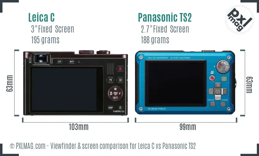 Leica C vs Panasonic TS2 Screen and Viewfinder comparison