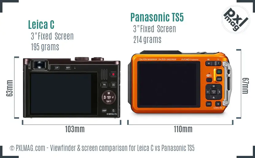 Leica C vs Panasonic TS5 Screen and Viewfinder comparison Leica C vs Panasonic TS5 Screen and Viewfinder comparison
