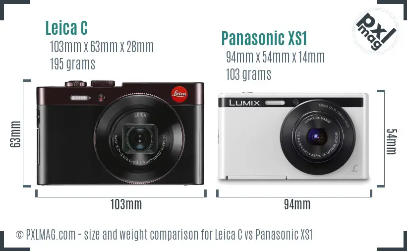Leica C vs Panasonic XS1 size comparison