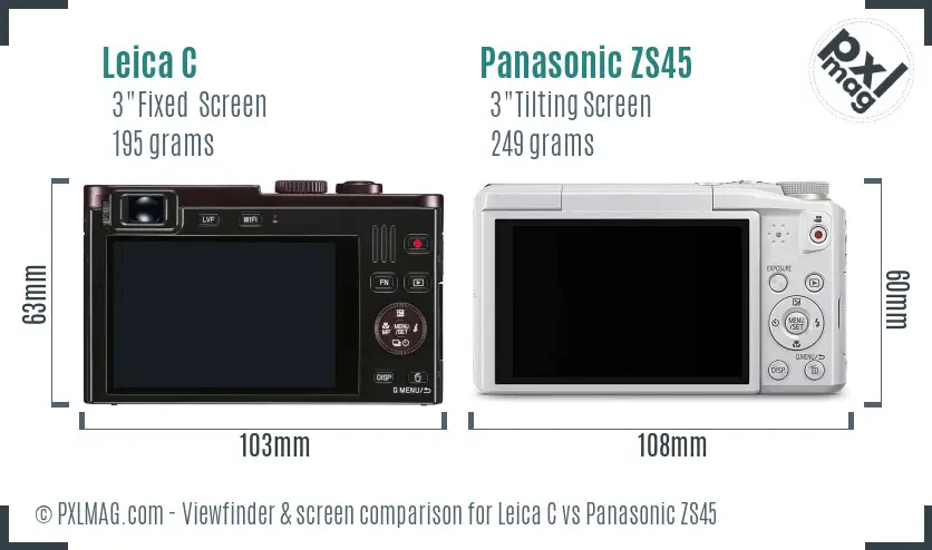 Leica C vs Panasonic ZS45 Screen and Viewfinder comparison Leica C vs Panasonic ZS45 Screen and Viewfinder comparison