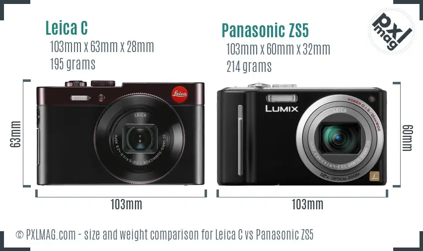 Leica C vs Panasonic ZS5 size comparison Leica C vs Panasonic ZS5 size comparison