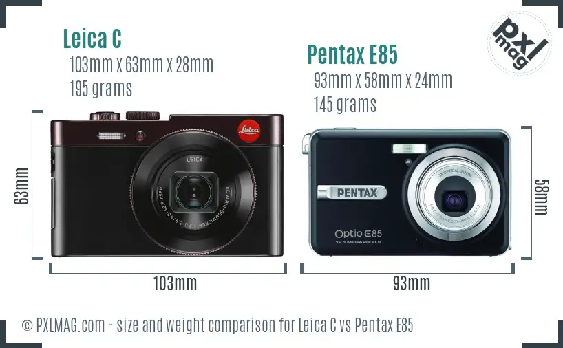 Leica C vs Pentax E85 size comparison Leica C vs Pentax E85 size comparison