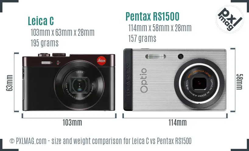 Leica C vs Pentax RS1500 size comparison Leica C vs Pentax RS1500 size comparison