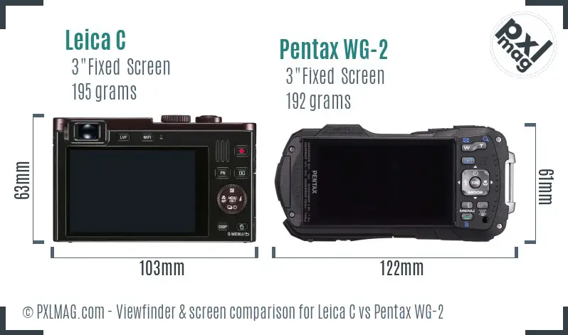 Leica C vs Pentax WG-2 Screen and Viewfinder comparison