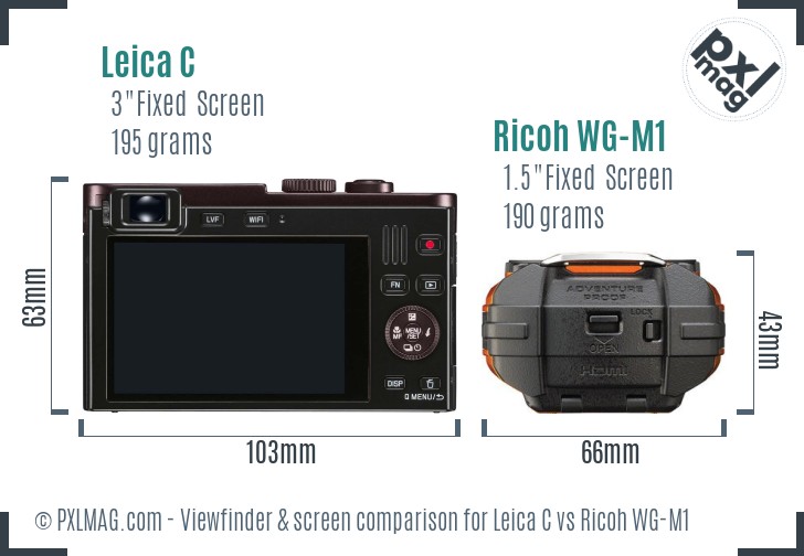 Leica C vs Ricoh WG-M1 Screen and Viewfinder comparison