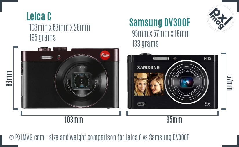 Leica C vs Samsung DV300F size comparison Leica C vs Samsung DV300F size comparison