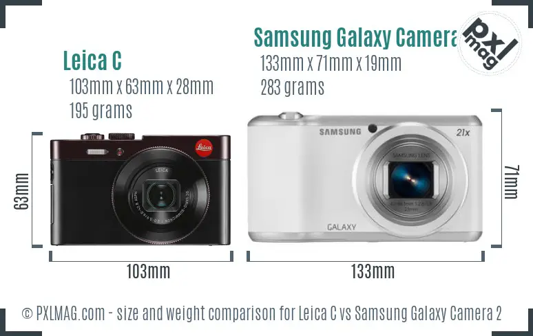 Leica C vs Samsung Galaxy Camera 2 size comparison Leica C vs Samsung Galaxy Camera 2 size comparison