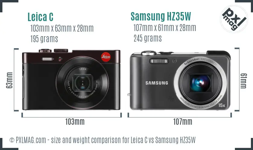 Leica C vs Samsung HZ35W size comparison Leica C vs Samsung HZ35W size comparison