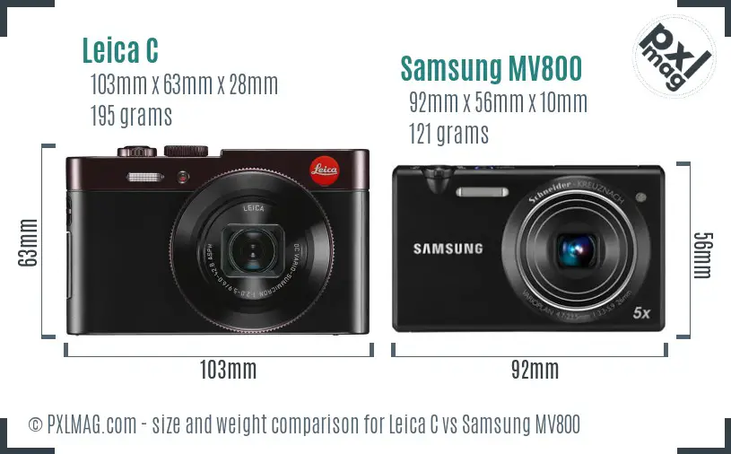 Leica C vs Samsung MV800 size comparison