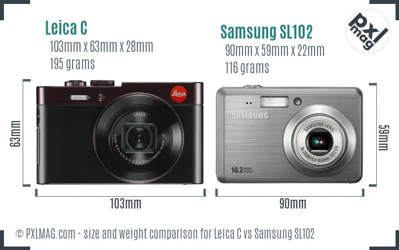Leica C vs Samsung SL102 size comparison