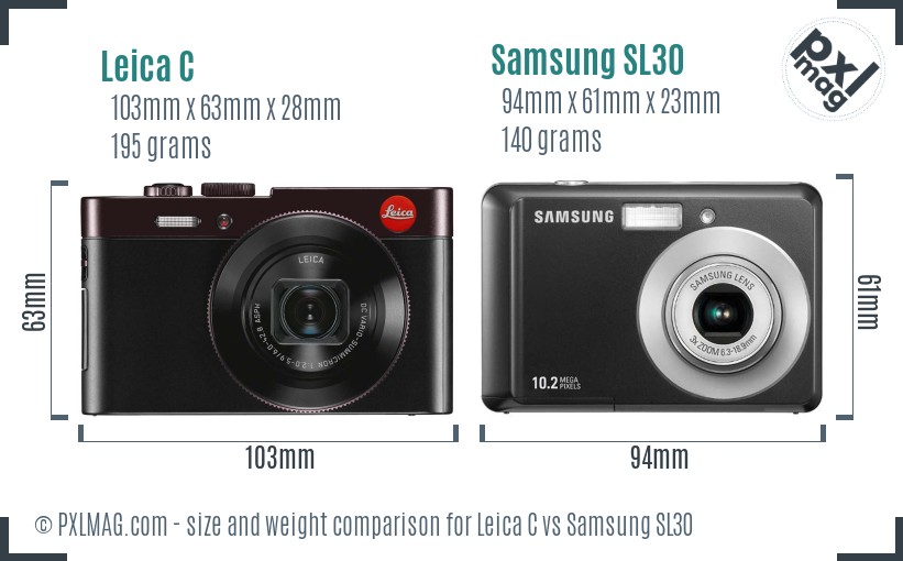 Leica C vs Samsung SL30 size comparison Leica C vs Samsung SL30 size comparison
