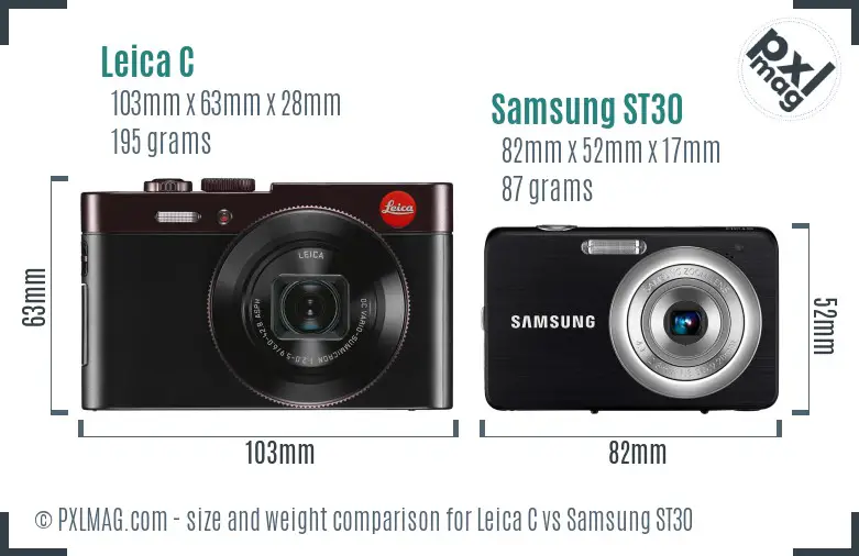 Leica C vs Samsung ST30 size comparison