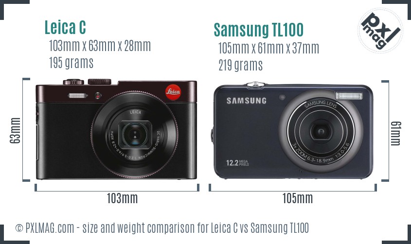 Leica C vs Samsung TL100 size comparison Leica C vs Samsung TL100 size comparison