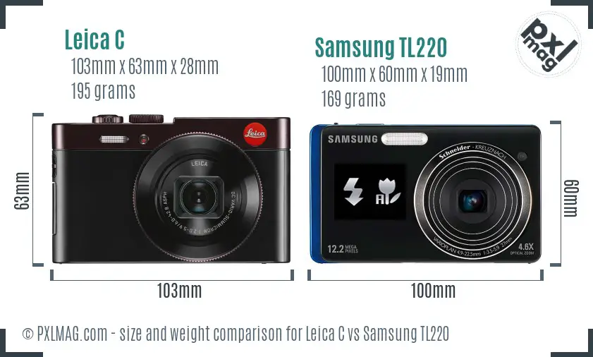 Leica C vs Samsung TL220 size comparison
