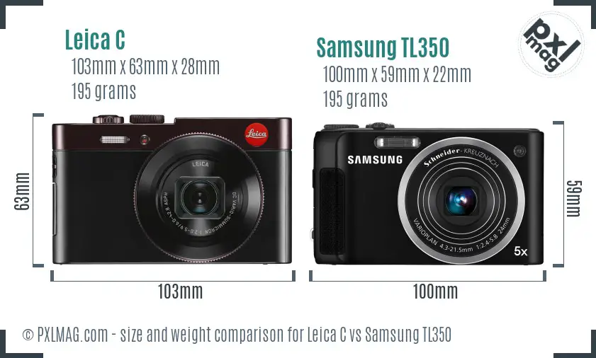 Leica C vs Samsung TL350 size comparison