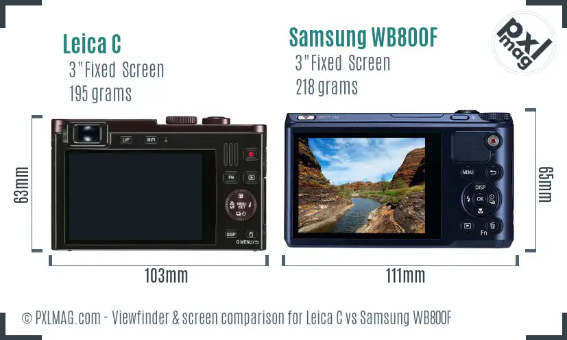 Leica C vs Samsung WB800F Screen and Viewfinder comparison Leica C vs Samsung WB800F Screen and Viewfinder comparison