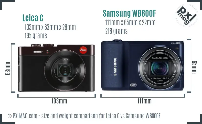 Leica C vs Samsung WB800F size comparison Leica C vs Samsung WB800F size comparison