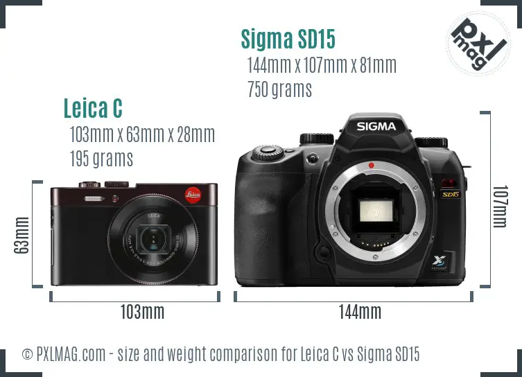 Leica C vs Sigma SD15 size comparison