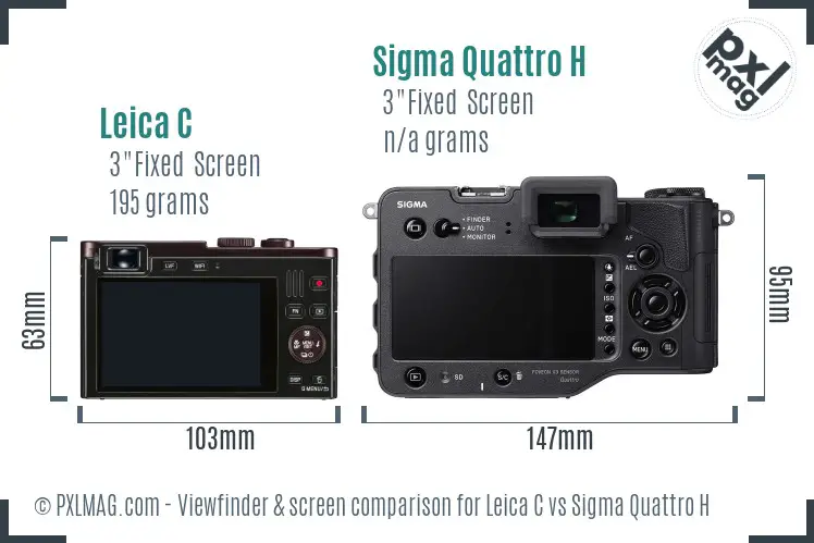 Leica C vs Sigma Quattro H Screen and Viewfinder comparison