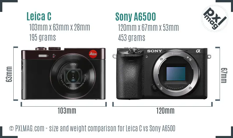 Leica C vs Sony A6500 size comparison