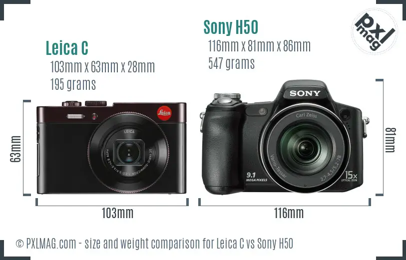 Leica C vs Sony H50 size comparison Leica C vs Sony H50 size comparison