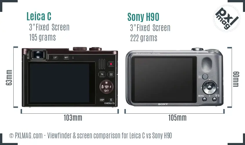 Leica C vs Sony H90 Screen and Viewfinder comparison Leica C vs Sony H90 Screen and Viewfinder comparison