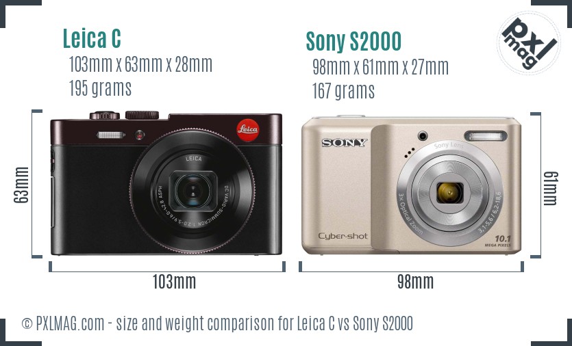 Leica C vs Sony S2000 size comparison
