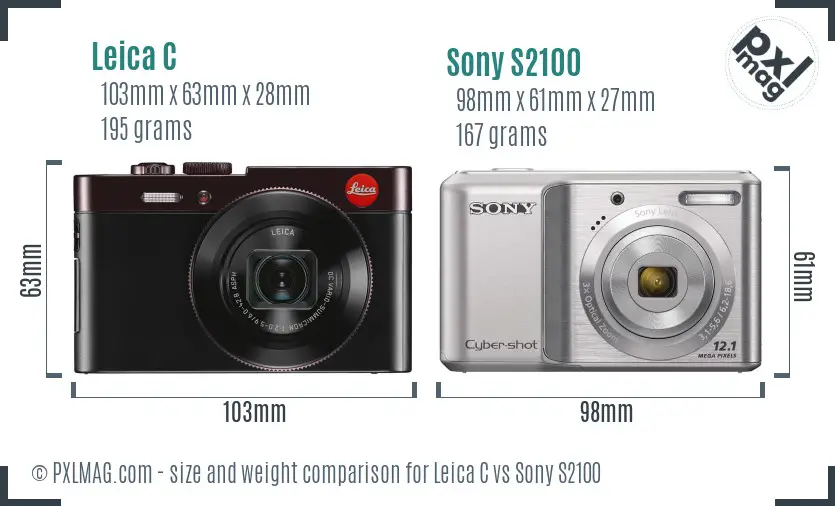 Leica C vs Sony S2100 size comparison