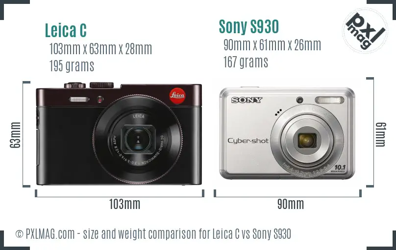 Leica C vs Sony S930 size comparison