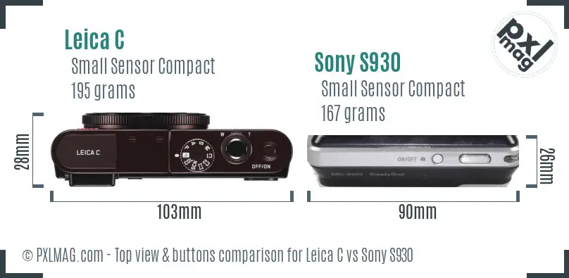 Leica C vs Sony S930 top view buttons comparison