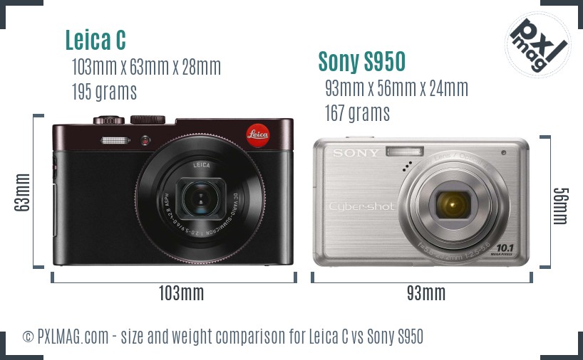 Leica C vs Sony S950 size comparison Leica C vs Sony S950 size comparison