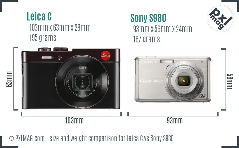 Leica C vs Sony S980 size comparison