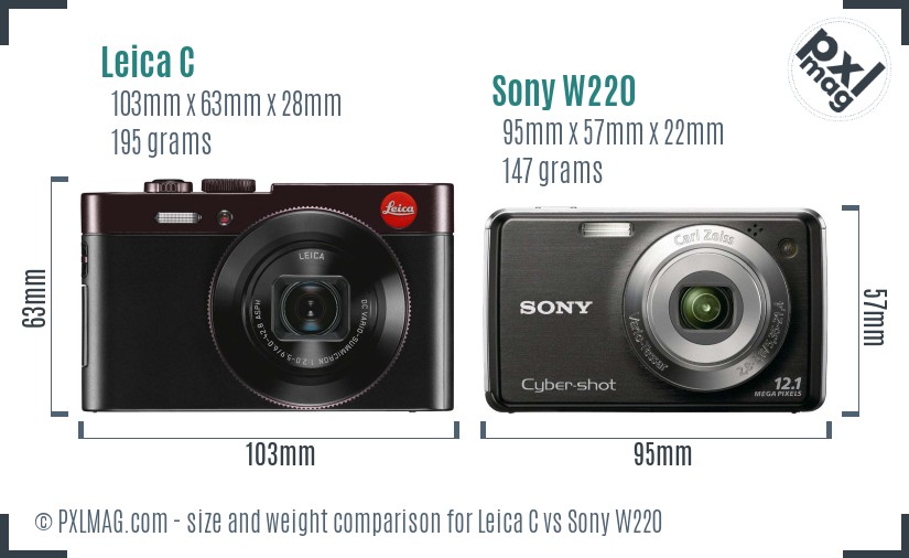 Leica C vs Sony W220 size comparison