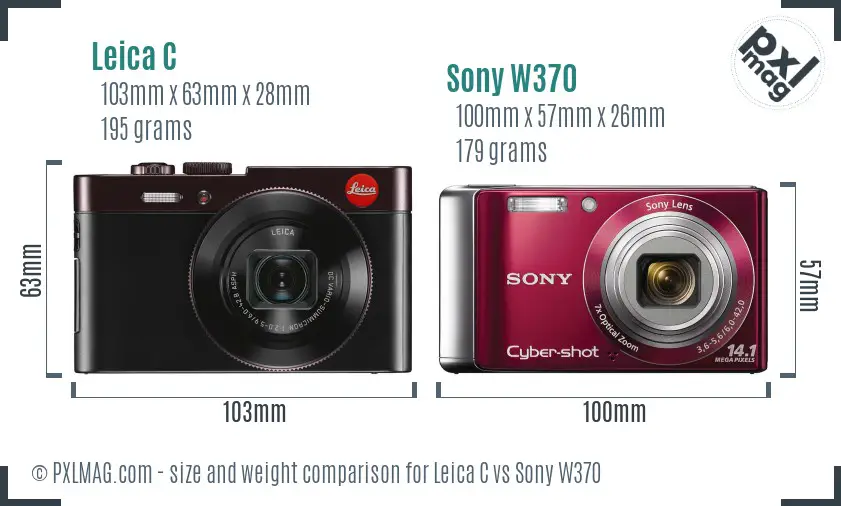 Leica C vs Sony W370 size comparison