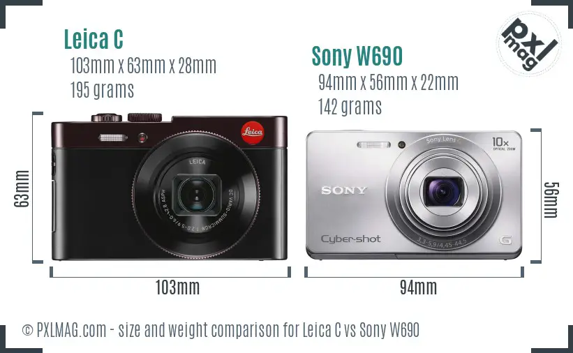 Leica C vs Sony W690 size comparison