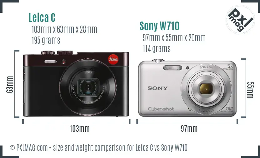 Leica C vs Sony W710 size comparison