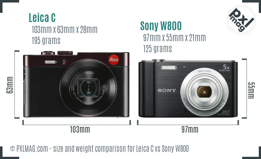 Leica C vs Sony W800 size comparison