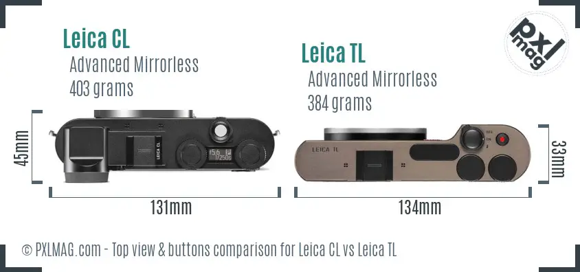 Leica CL vs Leica TL top view buttons comparison