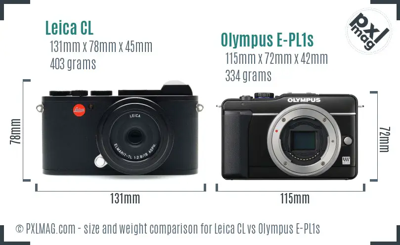 Leica CL vs Olympus E-PL1s size comparison