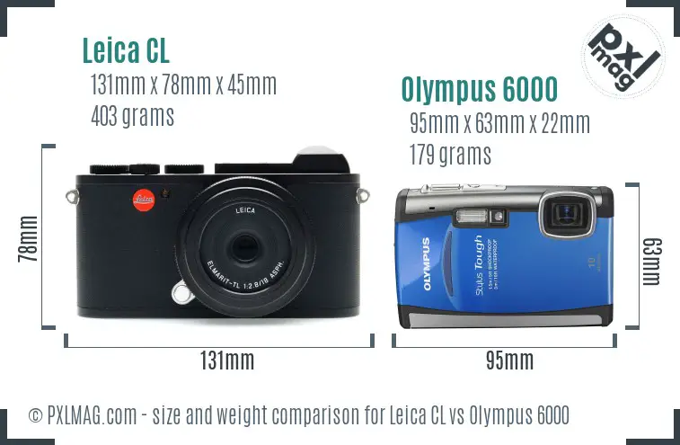 Leica CL vs Olympus 6000 size comparison