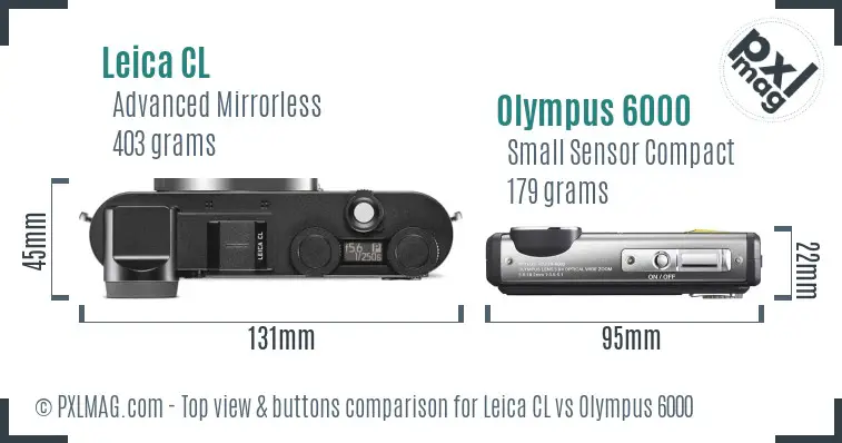 Leica CL vs Olympus 6000 top view buttons comparison