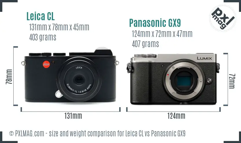 Leica CL vs Panasonic GX9 size comparison
