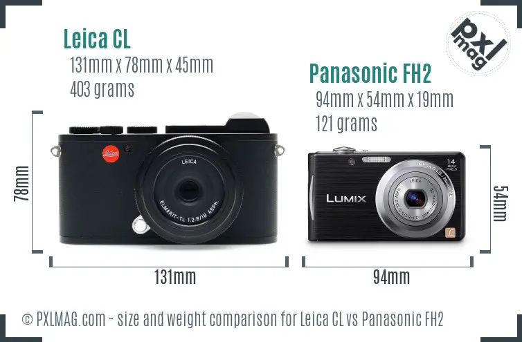 Leica CL vs Panasonic FH2 size comparison