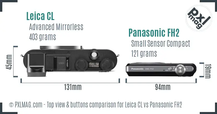 Leica CL vs Panasonic FH2 top view buttons comparison